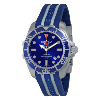 DS Action Automatic Diver Blue Dial Blue and White Rubber Watch C013.407.17.041.00