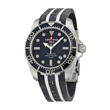 DS Action Diver Automatic Black Dial Black and White Rubber Watch C013.407.17.051.01