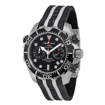 DS Action Diver Chronograph Automatic Black Dial Black and White Rubber Watch C013.427.17.051.00
