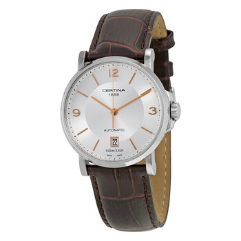 DS Caimano Automatic Silver Dial Brown Leather Watch C017.407.16.037.01