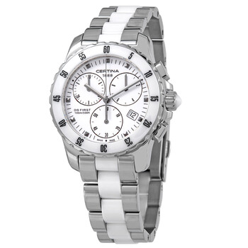 DS First Lady Ceramic Chronograph Quartz White Dial Watch C014.217.11.011.01