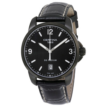DS Podium Black Dial Black Leather Watch C0014101605702