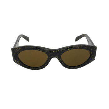 Dark Brown Oval Sunglasses PR 20ZS 19D01T