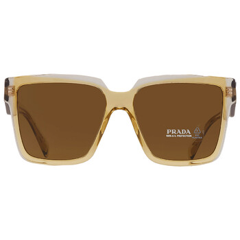 Dark Brown Square Sunglasses PR 24ZS 14I01T