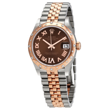 DateJust 31 Chocolate Diamond Dial Automatic Stainless Steel 18 ct Everose Gold Jubliee Watch 278341CHRDJ