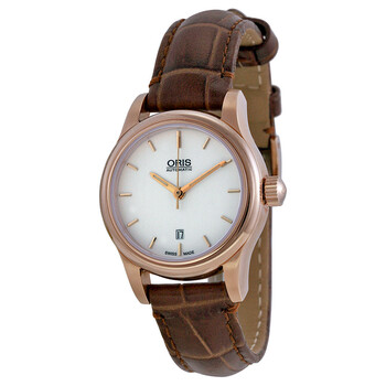 Date White Dial Brown Leather Back Watch 56176504851LS