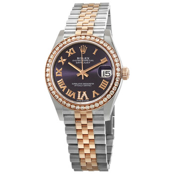 Datejust 31 Aubergine Dial Automatic Steel and 18kt Everose Gold Jubilee Watch 278381AURDJ