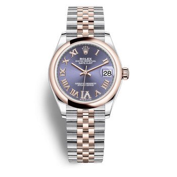 Datejust 31 Aubergine Dial Automatic Steel and 18kt Everose Gold Oyster Watch 278241AURDJ