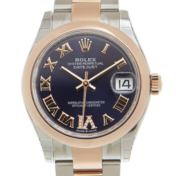 Datejust 31 Aubergine Dial Automatic Steel and 18kt Everose Gold Oyster Watch 278241AURDO