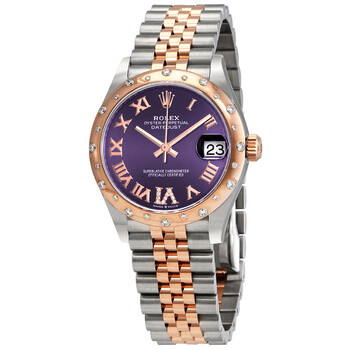 Datejust 31 Aubergine Dial Steel and 18kt Everose Gold Jubilee Watch 278341AURDJ