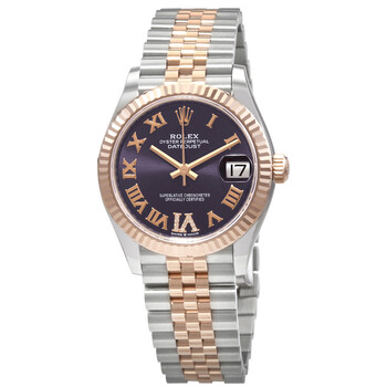 Datejust 31 Aubergine Diamond Dial Automatic Steel and 18kt Everose Gold Jubilee Watch 278271AURDJ