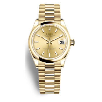 Datejust 31 Automatic Champagne Dial 18kt Yellow Gold President Watch 278248CSP