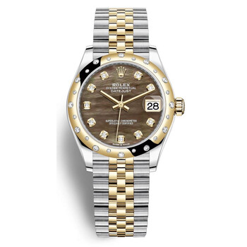 Datejust 31 Black Mother of Pearl Diamond Dial Automatic Steel and 18kt Yellow Gold Jubilee Watch 278343BKMDJ