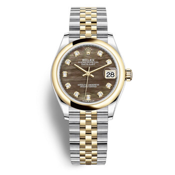 Datejust 31 Black Mother of Pearl Diamond Dial Steel and 18kt Yellow Gold Jubilee Watch 278243BKMDJ