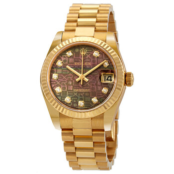 Datejust 31 Black Mother of Pearl Jubilee Diamond Dial President Watch 178278BKMJDP