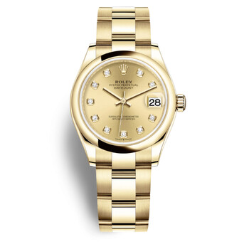 Datejust 31 Champagne Diamond Dial Automatic 18kt Yellow Gold Oyster Watch 278248CDO