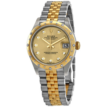 Datejust 31 Champagne Diamond Dial Automatic Steel and 18kt Yellow Gold Jubilee Watch 278343CDJ