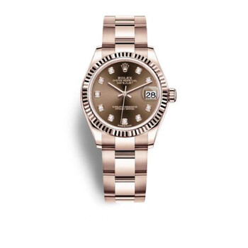 Datejust 31 Chocolate Diamond Dial 18kt Everose Gold Oyster Watch 278275CHDO