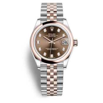 Datejust 31 Chocolate Diamond Dial Automatic Steel and 18kt Everose Gold Jubilee Watch 278241CHDJ