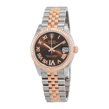 Datejust 31 Chocolate Roman Diamond Dial Automatic Steel and 18kt Everose Gold Jubilee Watch 278271CHRDJ