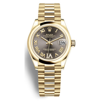 Datejust 31 Dark Grey Dial Automatic 18kt Yellow Gold President Watch 278248GYRDP