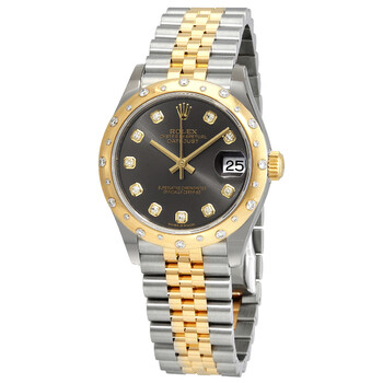 Datejust 31 Dark Grey Diamond Dial Automatic Steel and 18kt Yellow Gold Jubilee Watch 278343DGYDJ
