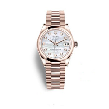 Datejust 31 Mother of Pearl Diamond Dial 18 ct Everose Gold Everose Gold President Watch 278245MDP