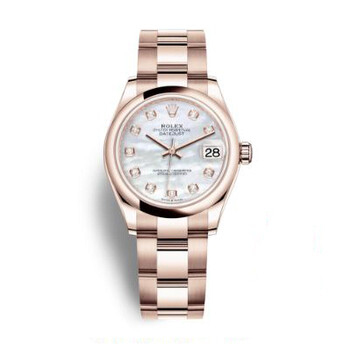 Datejust 31 Mother of Pearl Diamond Dial 18 ct Everose Gold Oyster Watch 278245MDO