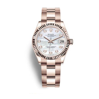 Datejust 31 Mother of Pearl Diamond Dial 18kt Everose Gold Oyster Watch 278275MDO
