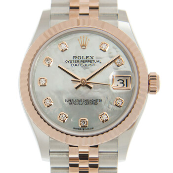 Datejust 31 Mother of Pearl Diamond Dial Automatic Steel and 18kt Everose Gold Jubilee Watch 278271MDJ