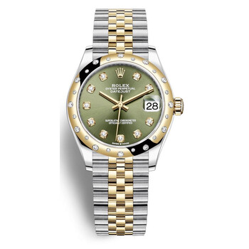 Datejust 31 Olive Green Diamond Dial Automatic Steel and 18kt Yellow Gold Jubilee Watch 278343GNDJ