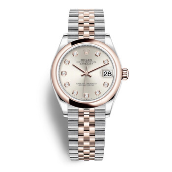 Datejust 31 Silver Diamond Dial Automatic Steel and 18kt Everose Gold Jubilee Watch 278241SDJ