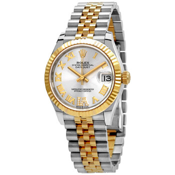 Datejust 31 Silver Diamond Dial Automatic Steel and 18kt Yellow Gold Jubilee Watch 278273SRDJ