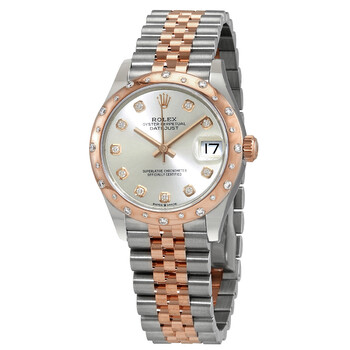 Datejust 31 Silver Diamond Dial Steel and 18kt Everose Gold Jubilee Watch 278341SDJ