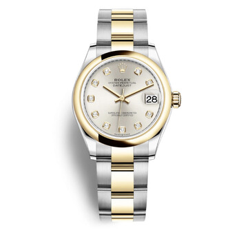 Datejust 31 Silver Diamond Dial Steel and 18kt Yellow Gold Oyster Watch 278243SDO