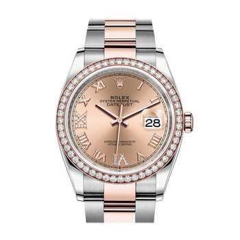 Datejust 36 Automatic Pink Diamond Dial Steel and 18K Everose Gold Oyster Watch 126281PRDJ