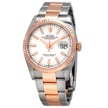Datejust 36 Automatic White Dial Steel and 18kt Everose Gold Oyster Watch 126231WSO