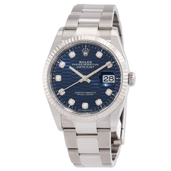 Datejust 36 Bright Blue FlutedMotif Diamond Dial Automatic Oyster Watch M1262340058