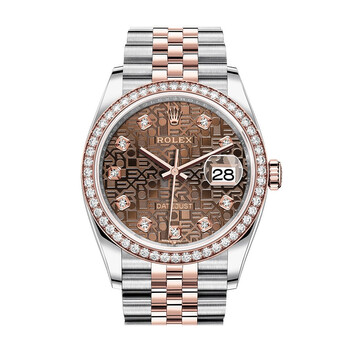 Datejust 36 Chocolate Jubilee Diamond Dial Steel and 18k Everose Gold Jubilee Watch 126281CHJDJ