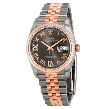 Datejust 36 Dark Rhodium Diamond Dial Steel and 18kt Everose Gold Jubilee Watch 126231DRRDJ