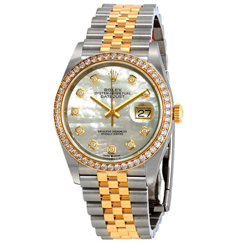 Datejust 36 Mother of Pearl Diamond Dial Steel and 18kt Yellow Gold Jubilee Watch 126283MDJ