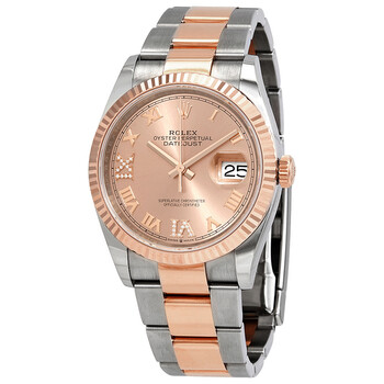 Datejust 36 Pink Diamond Dial Steel and 18kt Everose Gold Oyster Watch 126231PKRDO