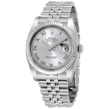 Datejust 36 Rhodium Dial Steel and 18K White Gold Watch 116234RRJ