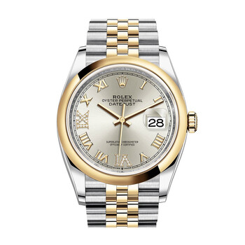 Datejust 36 Silver Diamond Dial Automatic Steel and 18k Yellow Gold Jubilee Watch 126203SRDJ