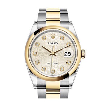 Datejust 36 Silver Jubilee Dial Automatic Steel and 18k Yellow Gold Oyster Watch 126203SJDJ