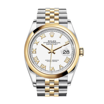 Datejust 36 White Dial Automatic Steel and 18k Yellow Gold Jubilee Watch 126203WRJ