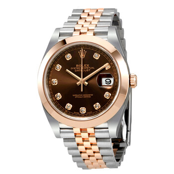 Datejust 41 Chocolate Brown Dial Steel and 18K Rose Gold Watch 126301CHDJ
