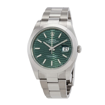 Datejust 41 Mint Green Fluted Motif Dial Automatic Oyster Watch M1263000021