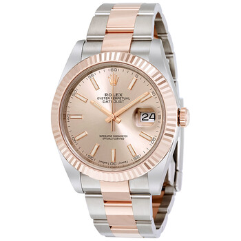 Datejust 41 Sundust Dial Steel and 18K Everose Gold Watch 126331SNSO