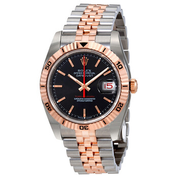 Datejust Automatic Black Dial Pink Gold and Stainless Steel Watch 116261BKSJ
